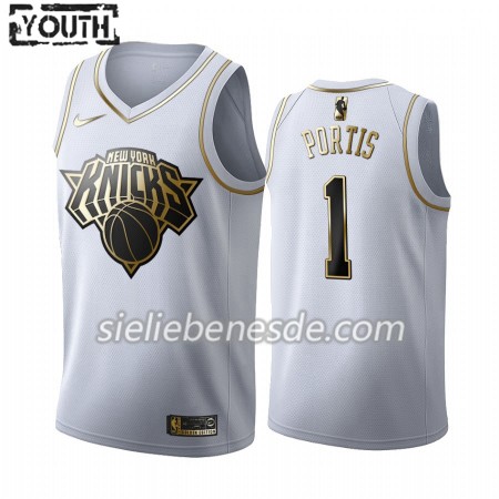 Kinder NBA New York Knicks Trikot Bobby Portis 1 Nike 2019-2020 Weiß Golden Edition Swingman